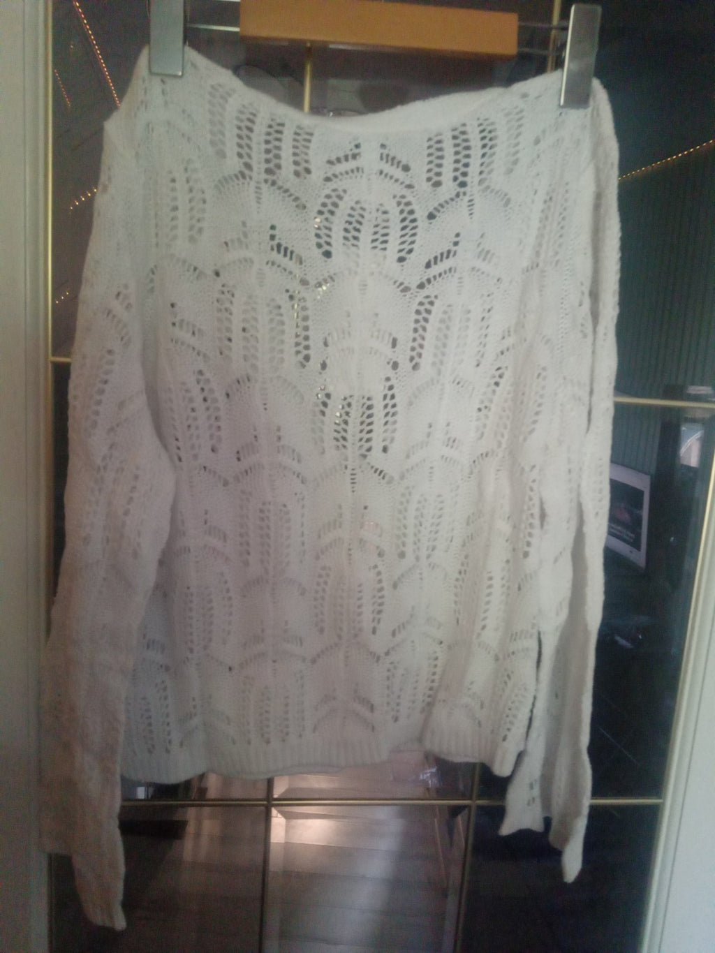 Cleo White Crochet Cardigan Cover Up NWT Size S Cotton Boho Beach Layer