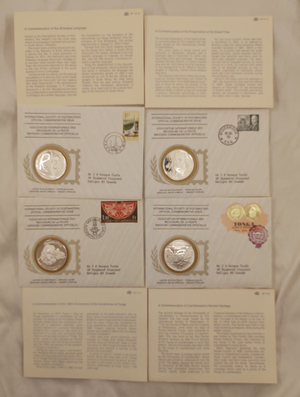 24 ISPM Sterling Silver Proof Medals 1975–76 w/ FDC Envelopes & COAs – Mint