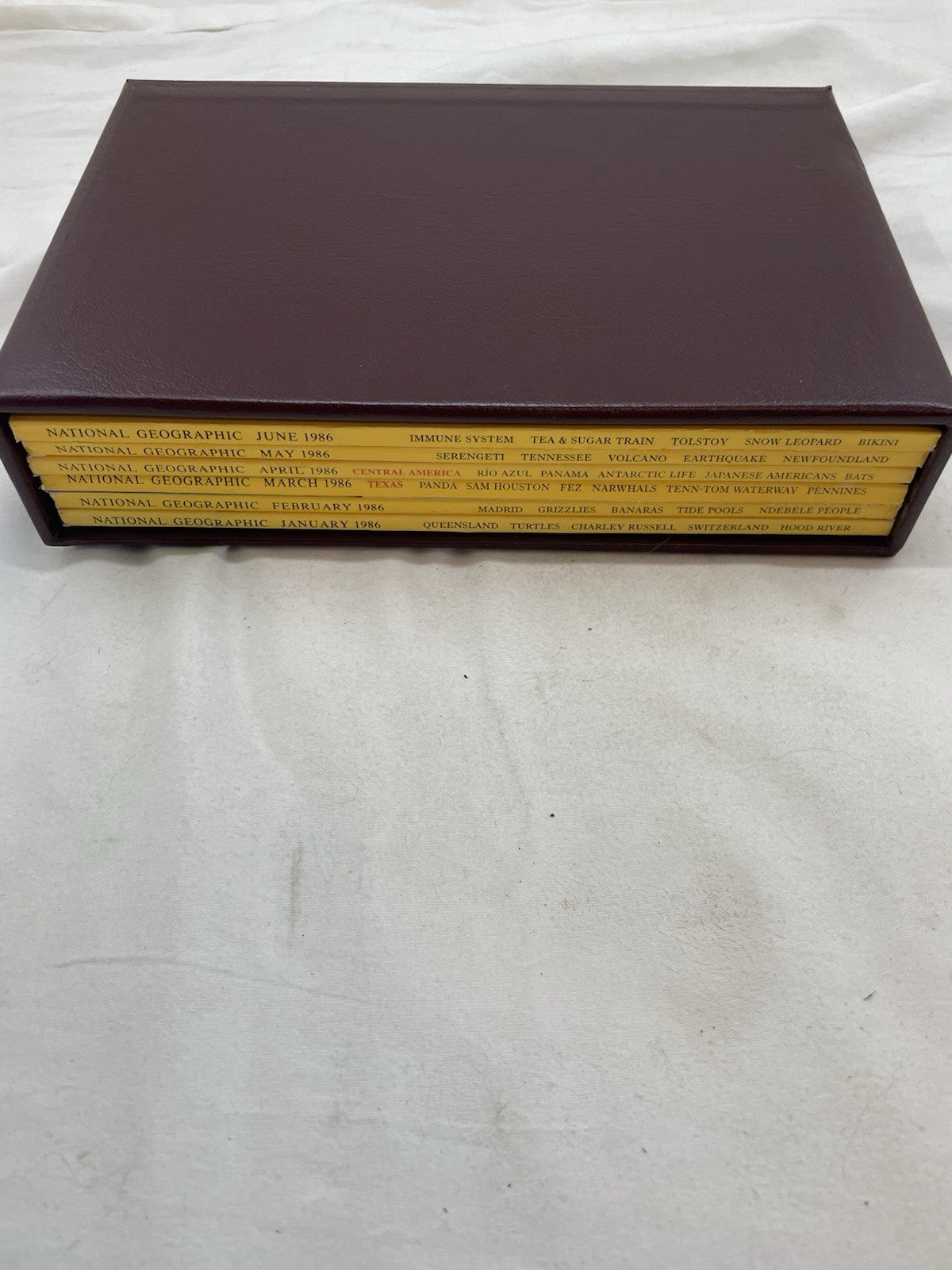 Nat Geo Mag Lot Jan–Jun 1986 Slipcvr Vtg Wildlife Travel History Photo