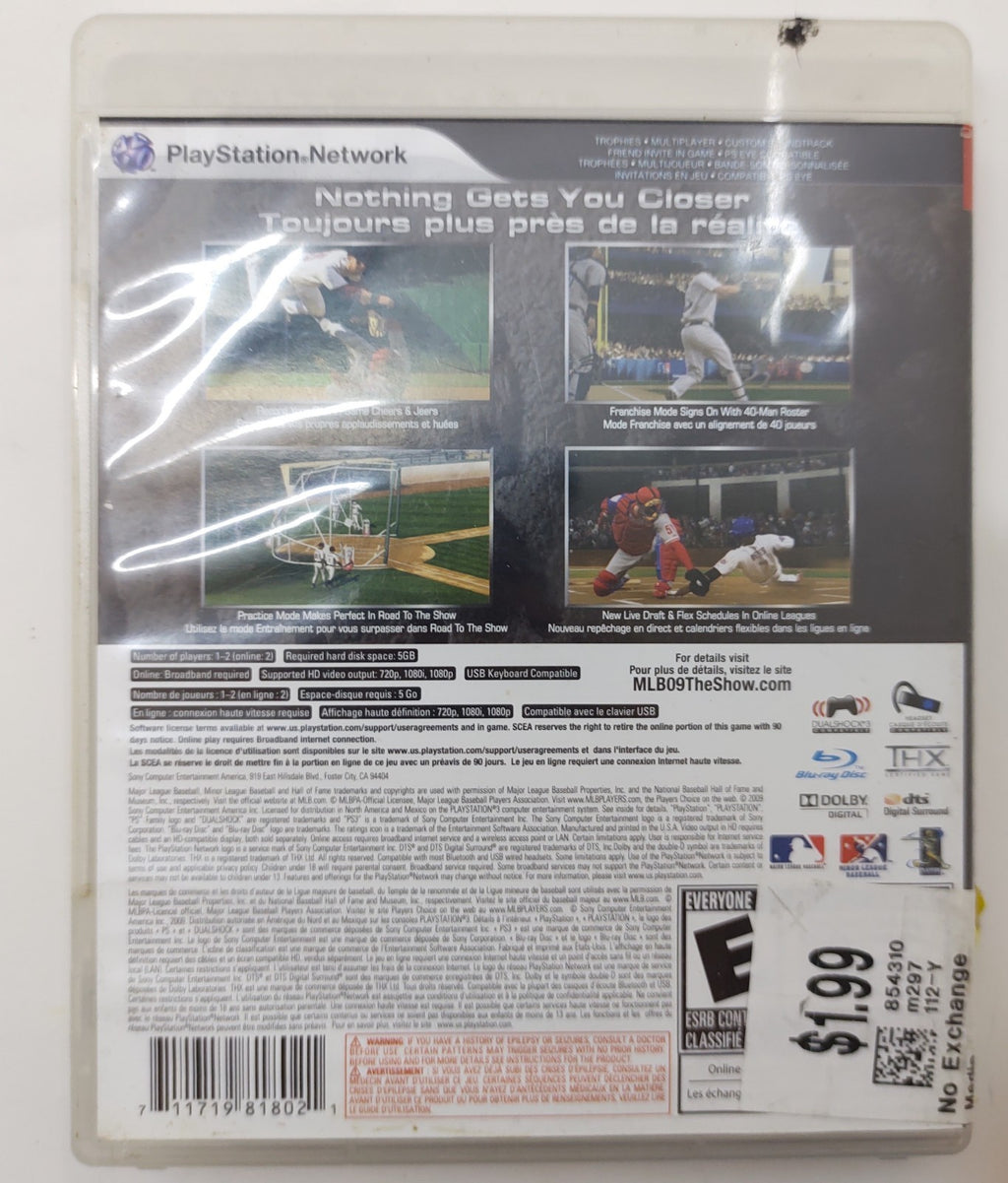 MLB 09 The Show (Sony PlayStation 3, 2009) PS3 Baseball Video Game