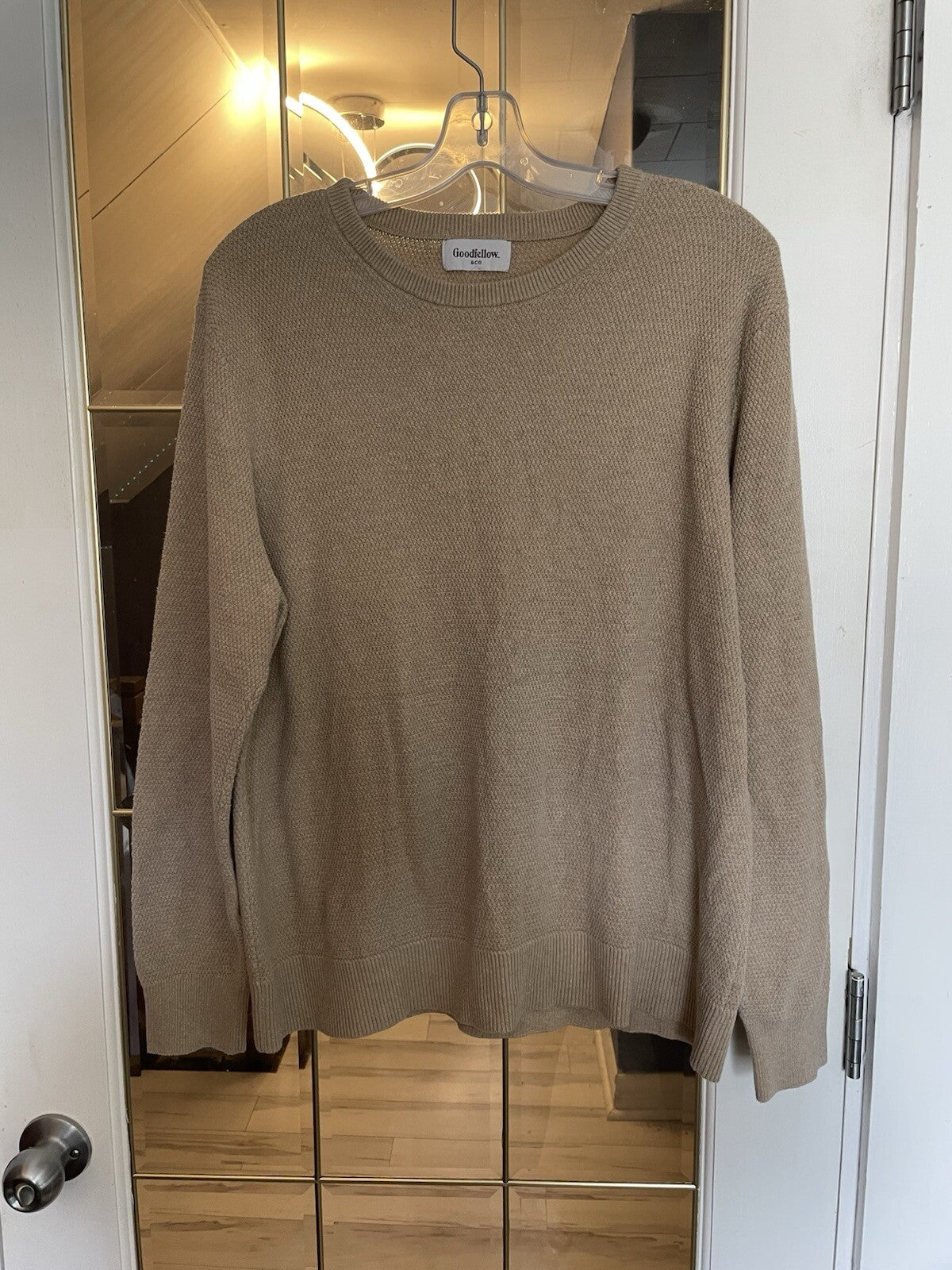 Goodfellow & Co Tan Knit Sweater Men's Size Large Casual Crew Neck Top