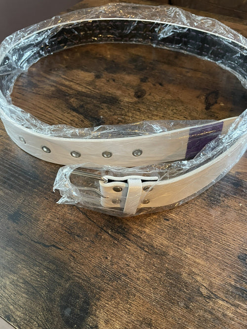 Black Faux Leather Studded Belt Purple Studs Alt Fashion Trend Style Adjustable