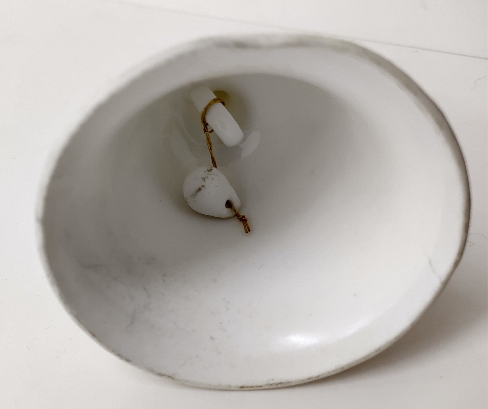 Vintage Porcelain Bell with Yellow & Purple Tulips, Hand-Painted Floral Design,