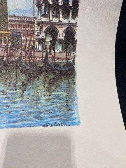Carlo Salvini “View of Venice” Watercolor Print 19.5″×13.5″ Unframed Art Gallery