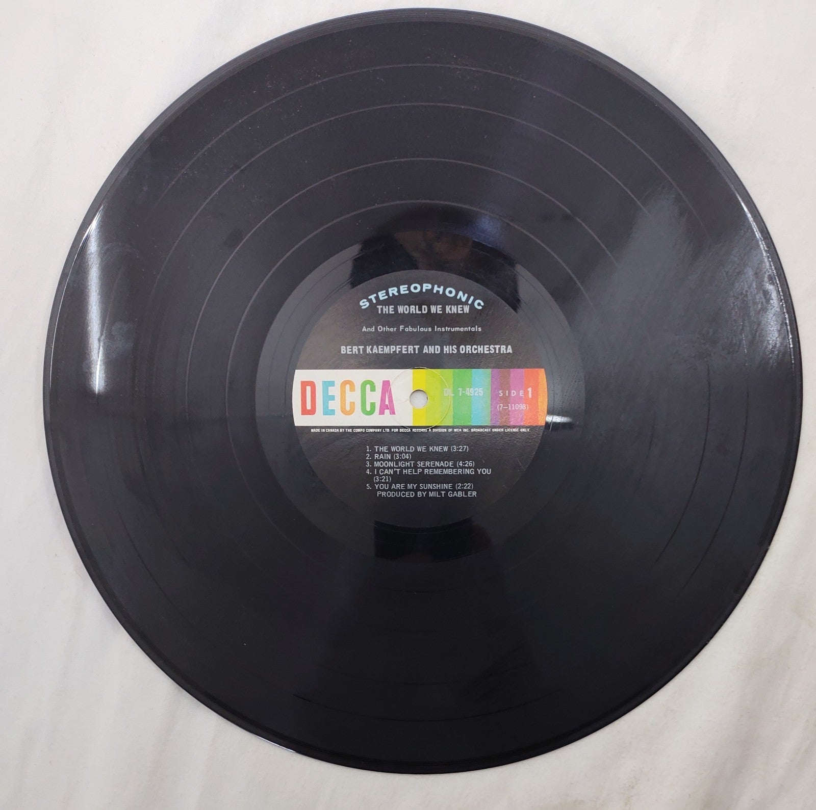 Bert Kaempfert – The World We Knew LP Stereo Decca Rainbow DL-4925 Canada