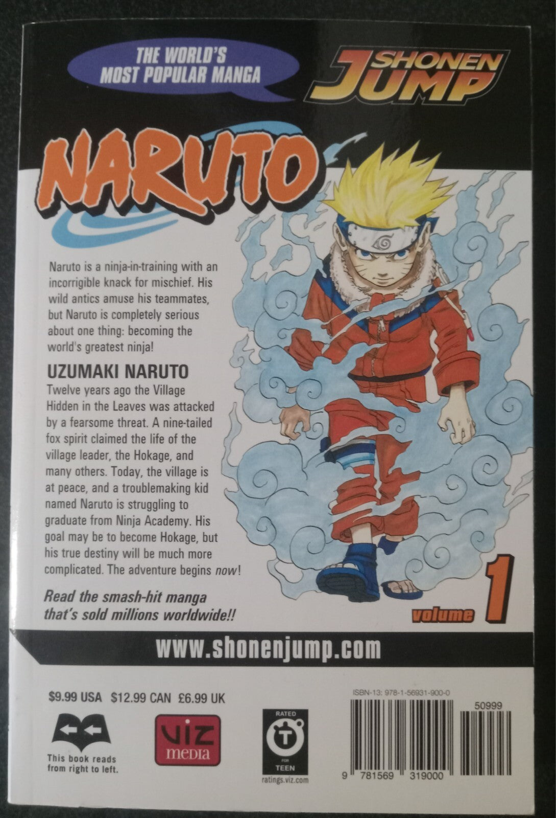 Naruto Vol 1 by Masashi Kishimoto – Viz Jul 2003 Manga PB VG+