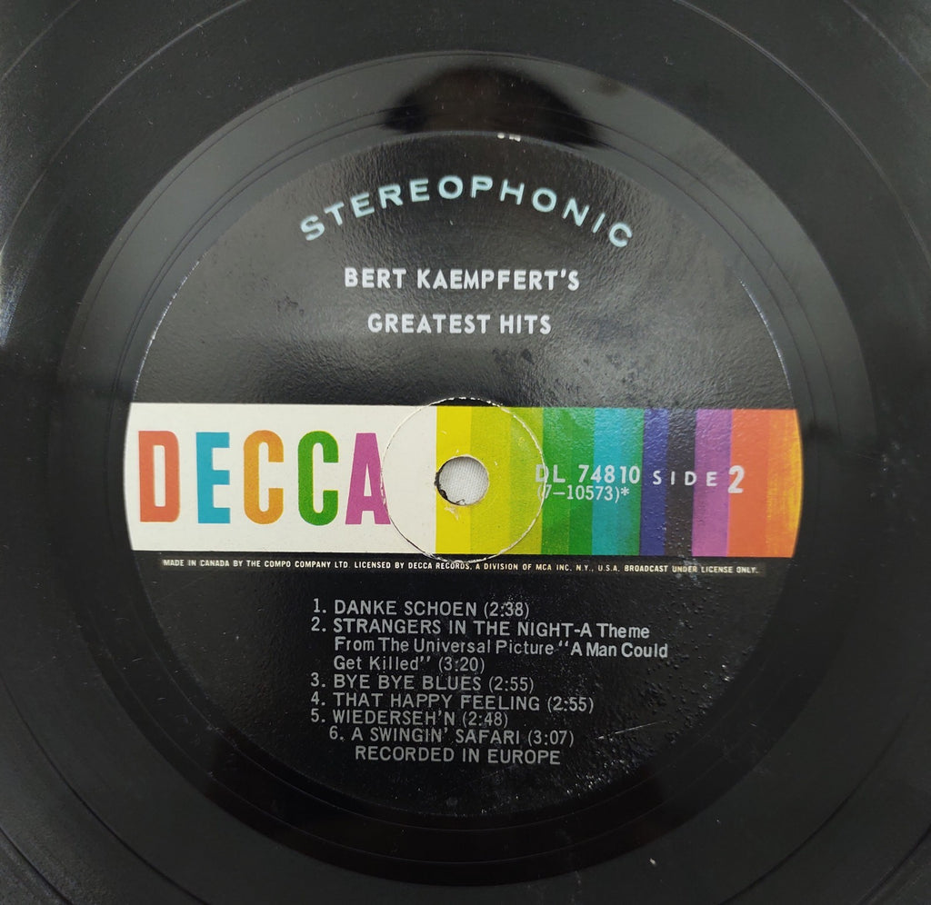 Bert Kaempfert – Greatest Hits LP Stereo Decca Rainbow Label DL-74810 Canada