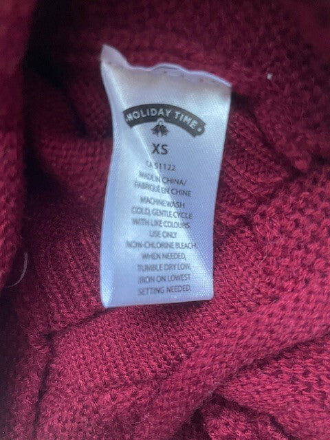 Burgundy Knit Dog Sweater – Cozy Pullover Winter Coat for Small Pets