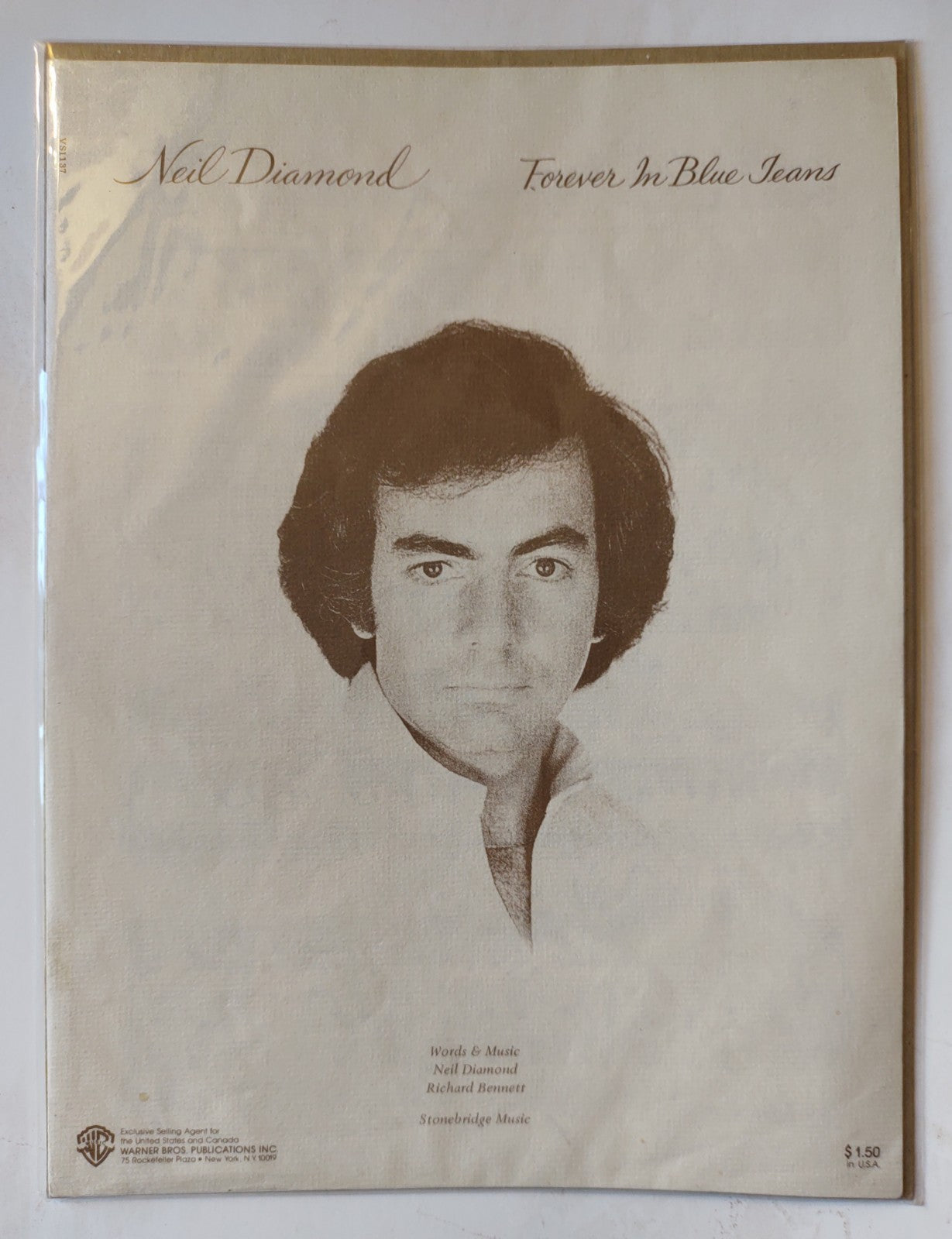 Neil Diamond Forever in Blue Jeans 1978 Pop Piano Vocal Guitar Sheet