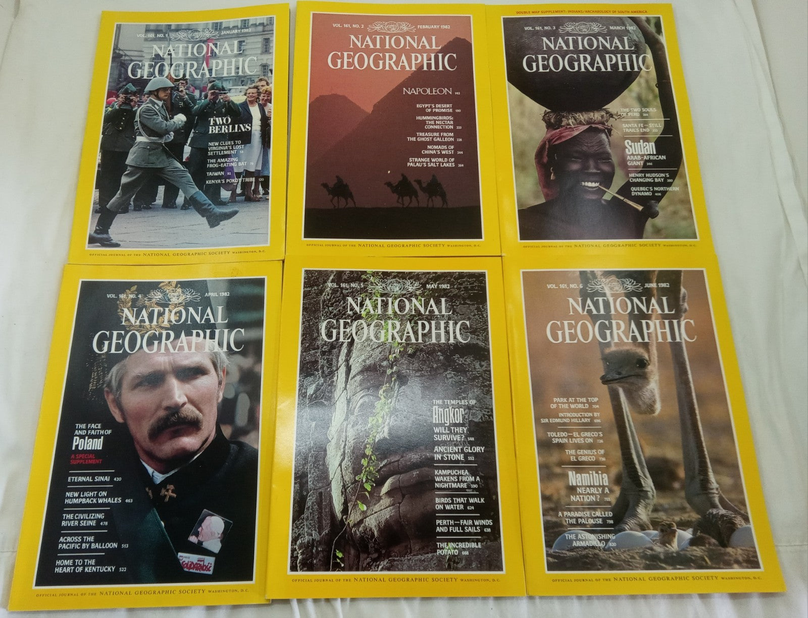 National Geographic Jan–June 1982 | VG+ Vintage Set | 6 Issues + Slipcase