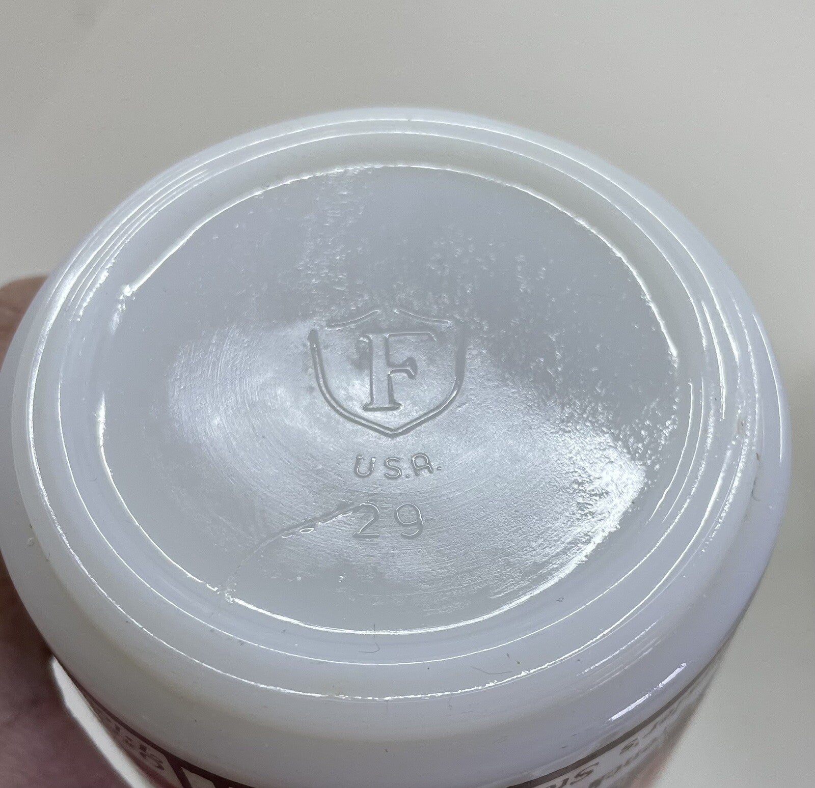 Glasbake Milk Glass Mug Upper Canada Village Souvenir Vintage White Retro