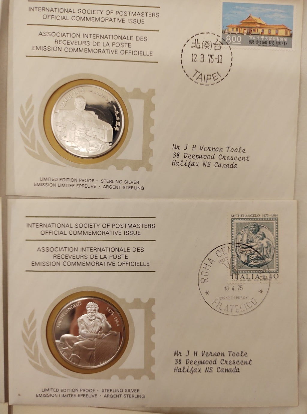 24 ISPM Sterling Silver Proof Medals 1975–76 w/ FDC Envelopes & COAs – Mint