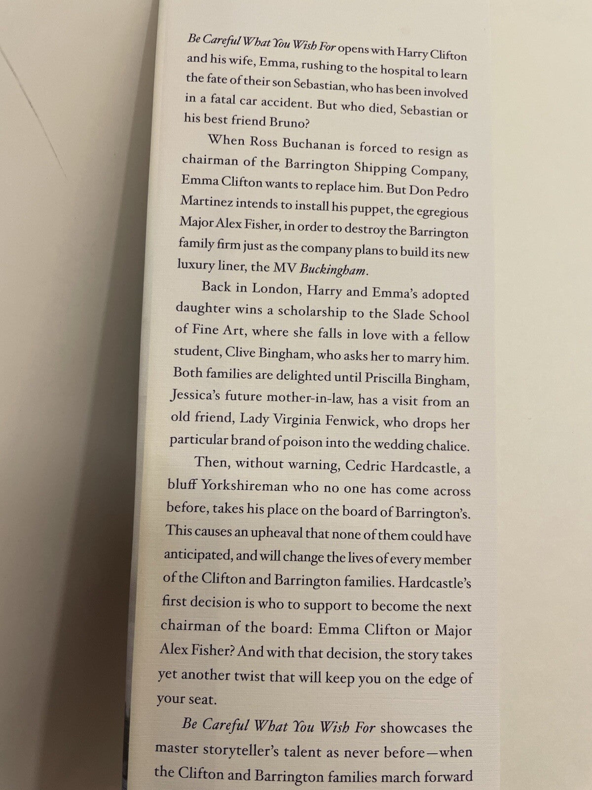 Be Careful What You Wish For by Jeffrey Archer – G+ Thriller Hardcover