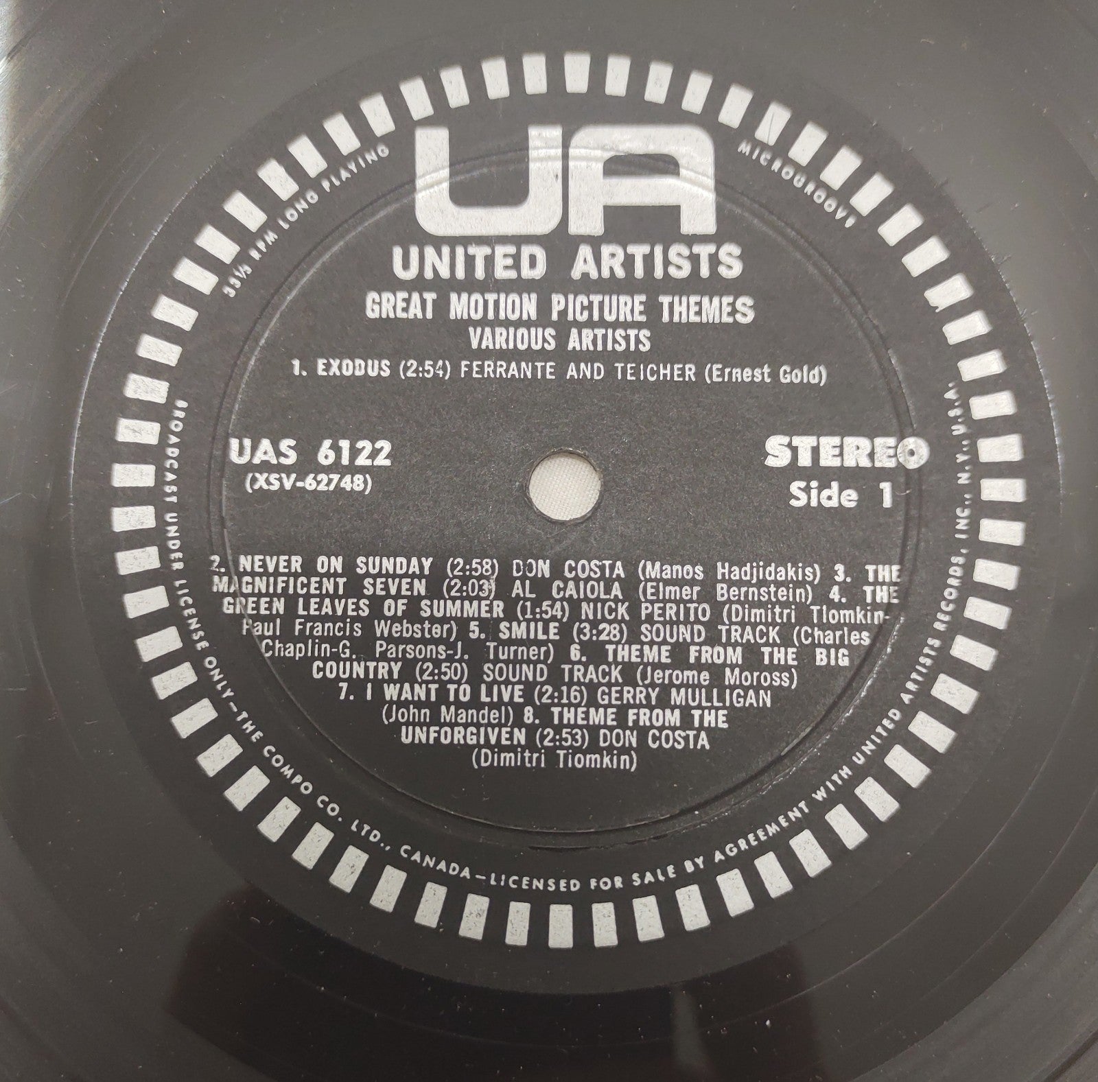 Great Motion Picture Themes – Various Artists United Artists UA Stereo LP UAS-61
