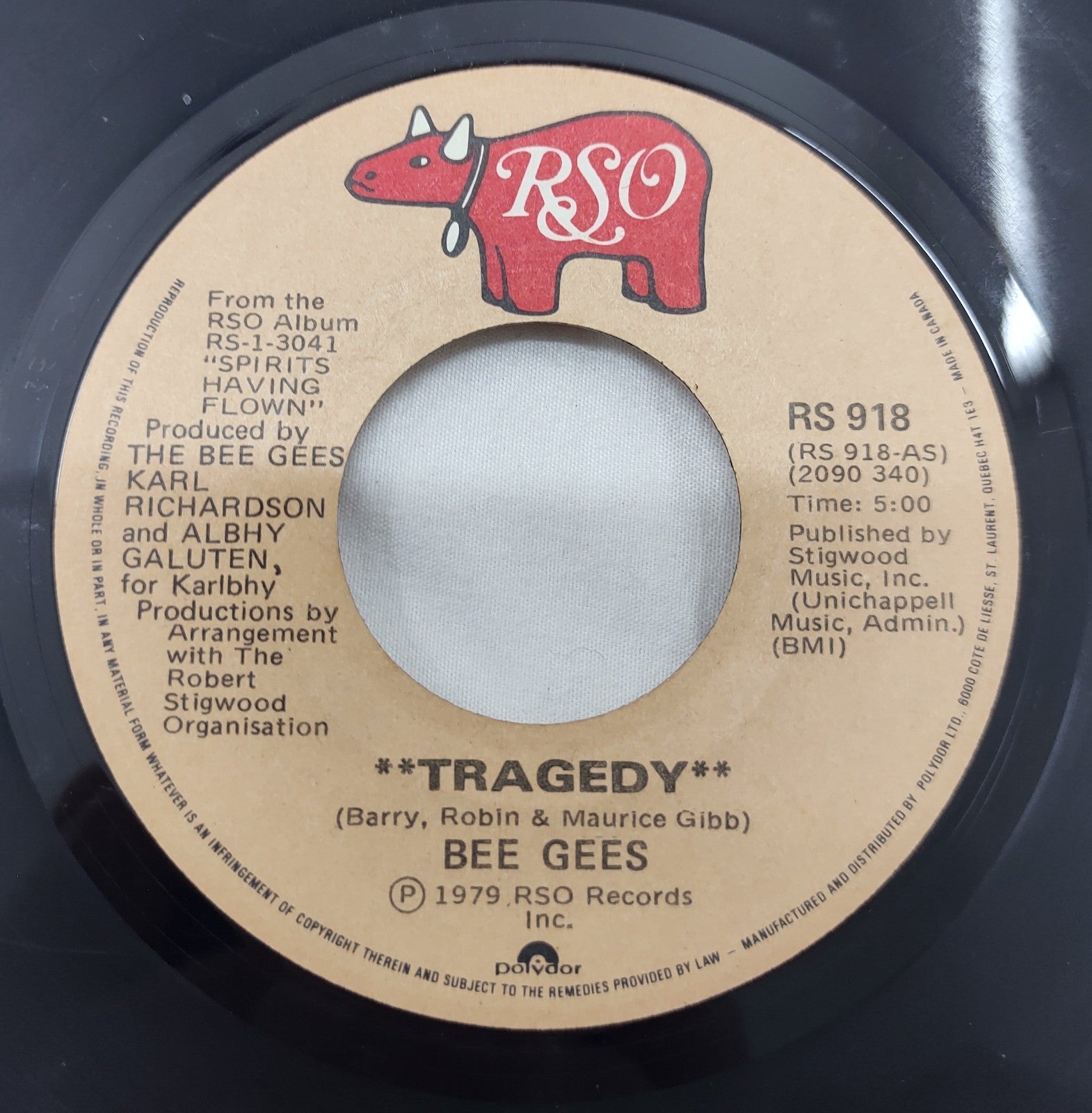 Bee Gees – Until 7” Vinyl Single RSO RS-918 Canadian Press 1979