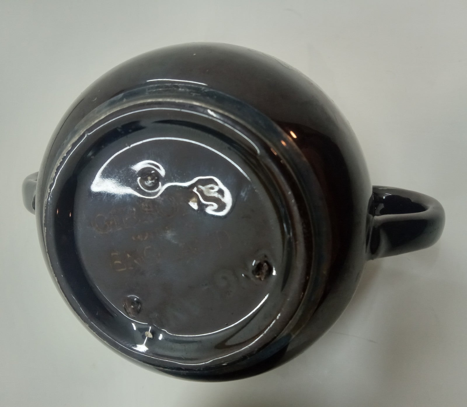 Gibson England Silver Overlay Redware Pottery Sugar Creamer Set Rustic Farm