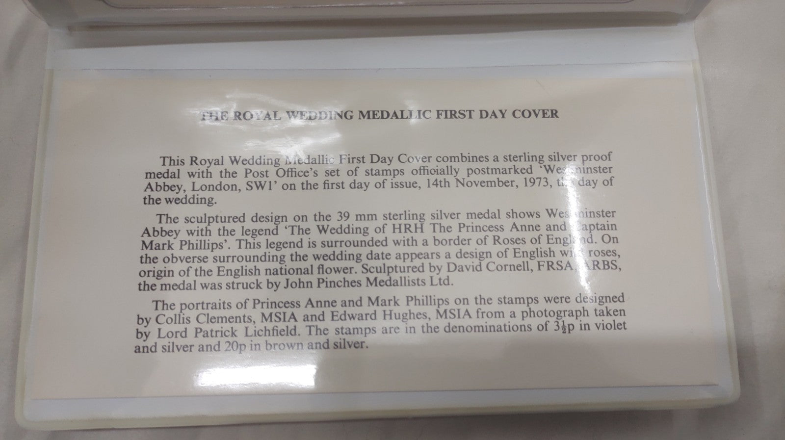 1973 Royal Wedding Medallic First Day Cover - Princess Anne & Mark Phillips