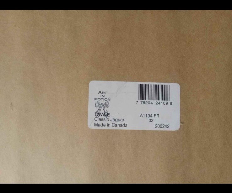 Framed Jaguar Art Print – Heavy Gold Frame with Patterned Mat Wall Decor