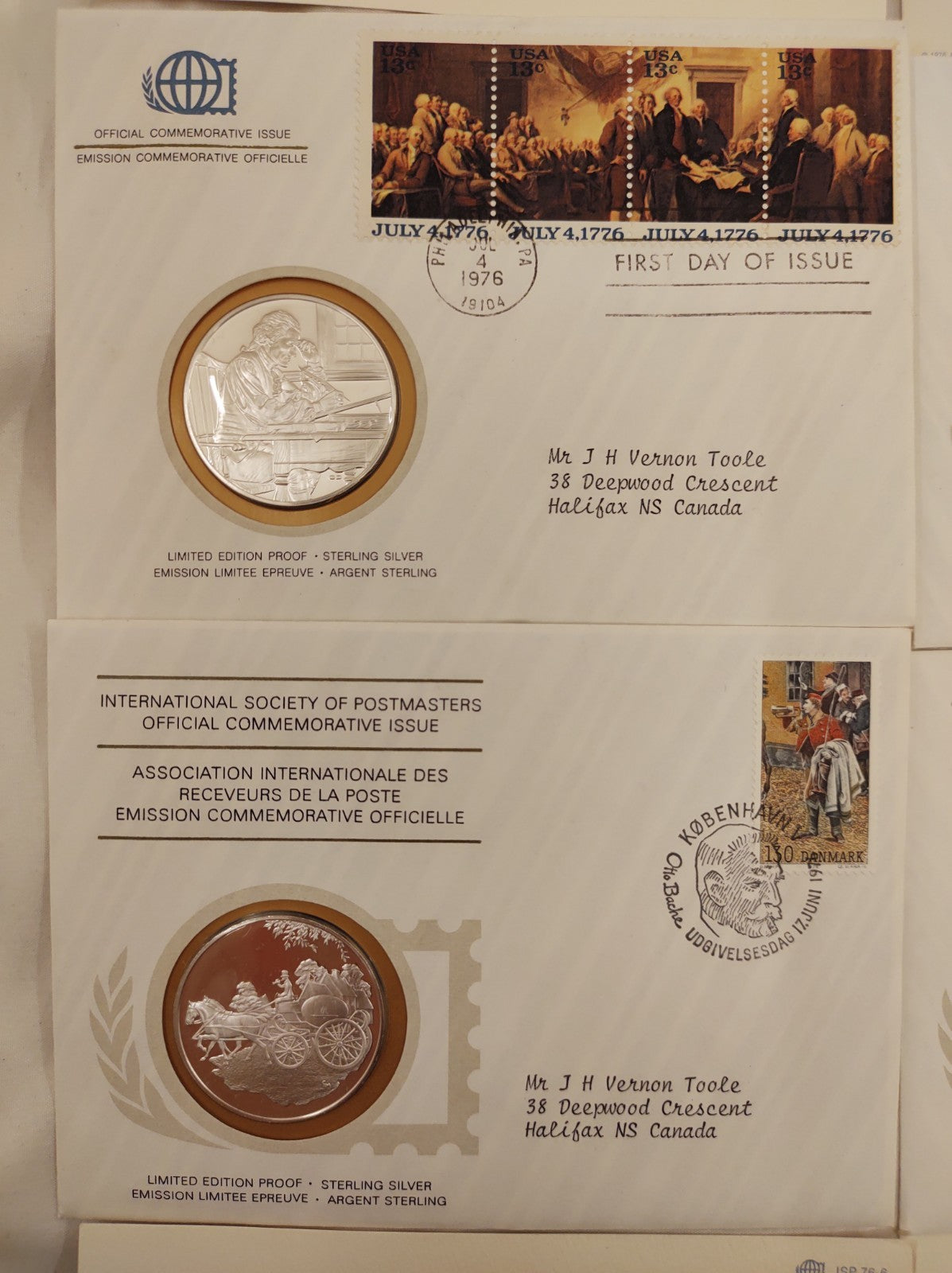 24 ISPM Sterling Silver Proof Medals 1975–76 w/ FDC Envelopes & COAs – Mint