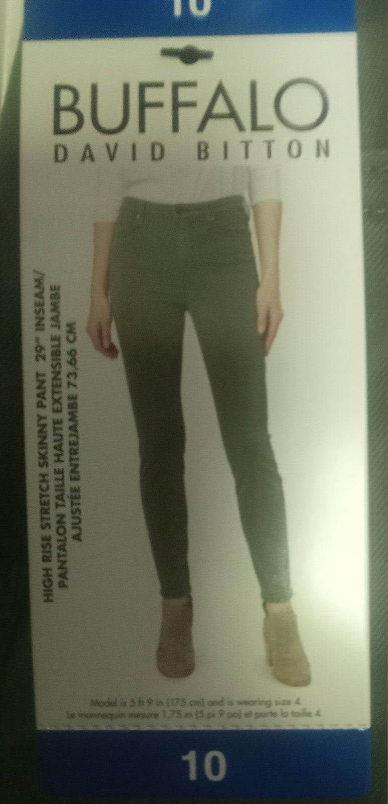 Buffalo David Bitton Green Skinny Pants Sz 10 NWT High Rise Stretch Casual