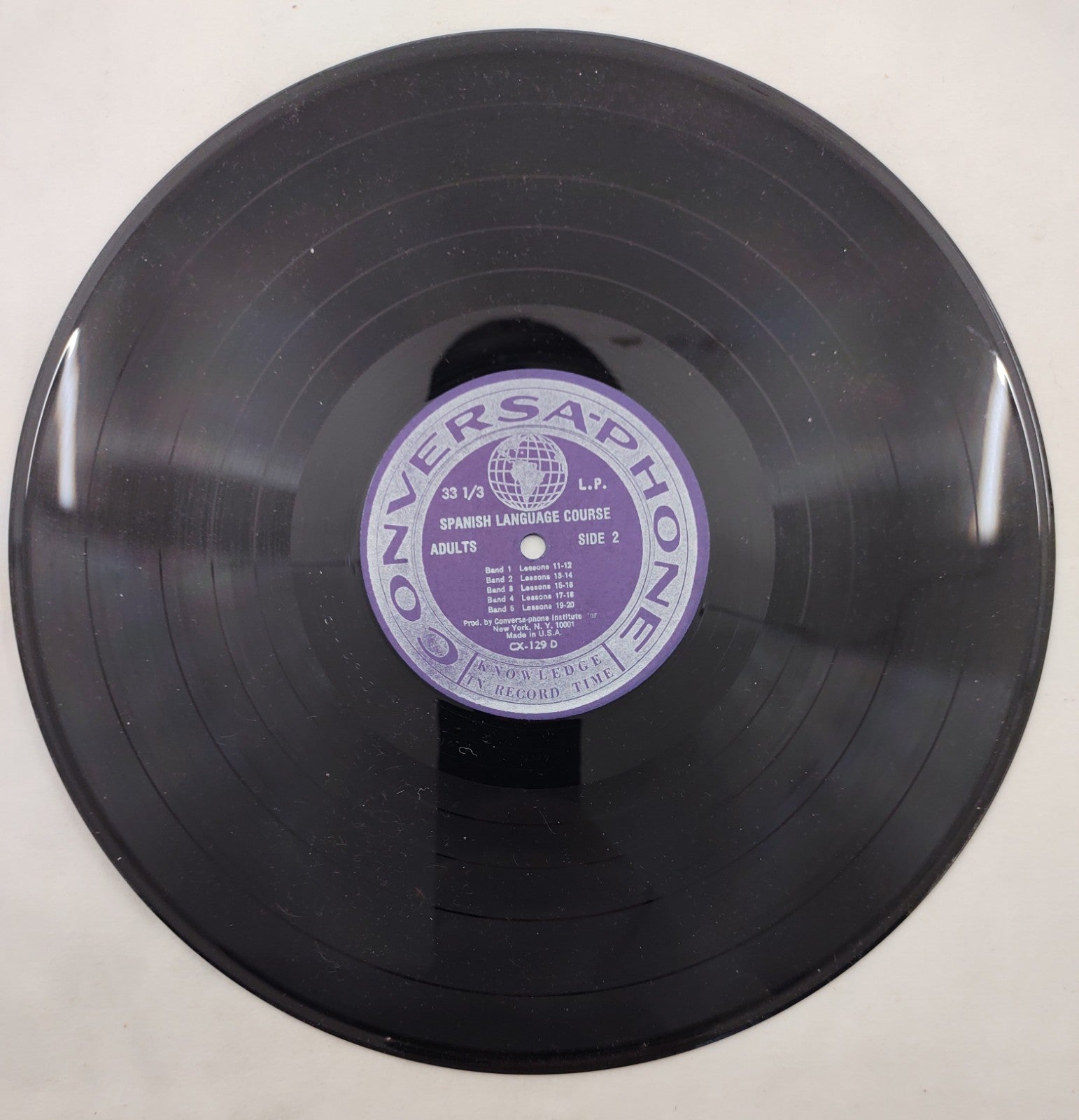 Conversa-Phone Spanish Language Course Adults LP CX-129 D Lessons 11-20 Spoken