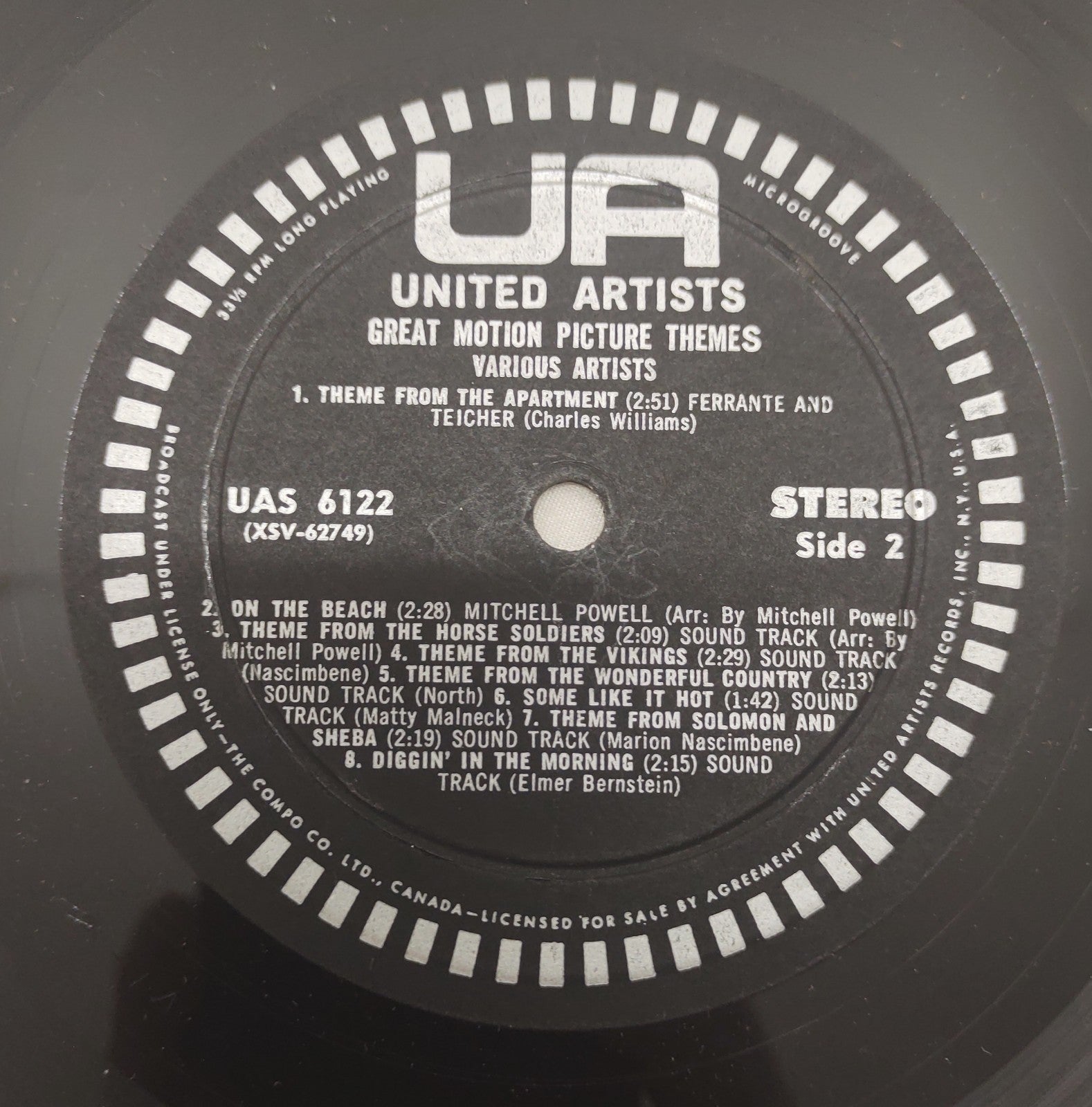 Great Motion Picture Themes – Various Artists United Artists UA Stereo LP UAS-61