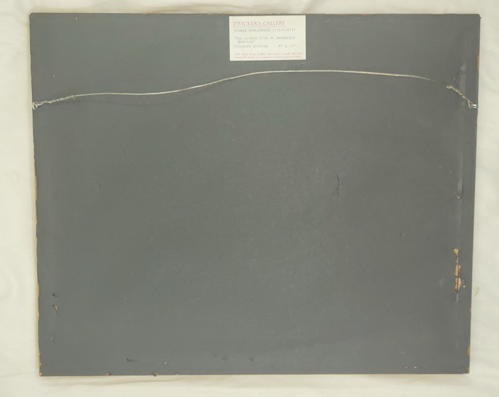 Thomas Rowlandson “The Jockey Club or Newmarket Meeting” Hand-Coloured Etching