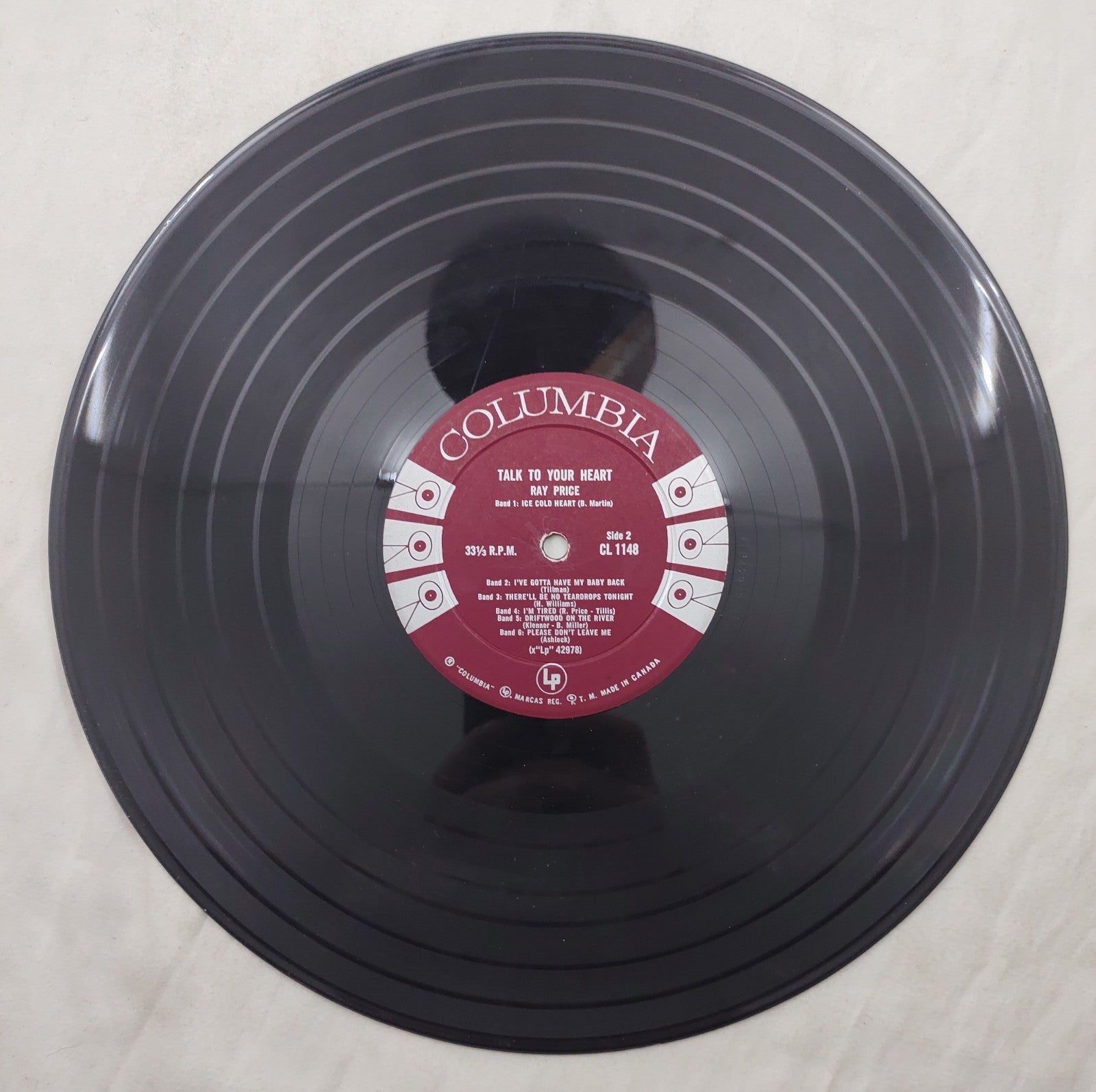 Ray Price Talk To Your Heart LP Columbia CL-1148 Canada Mono 1958 Country Vinyl