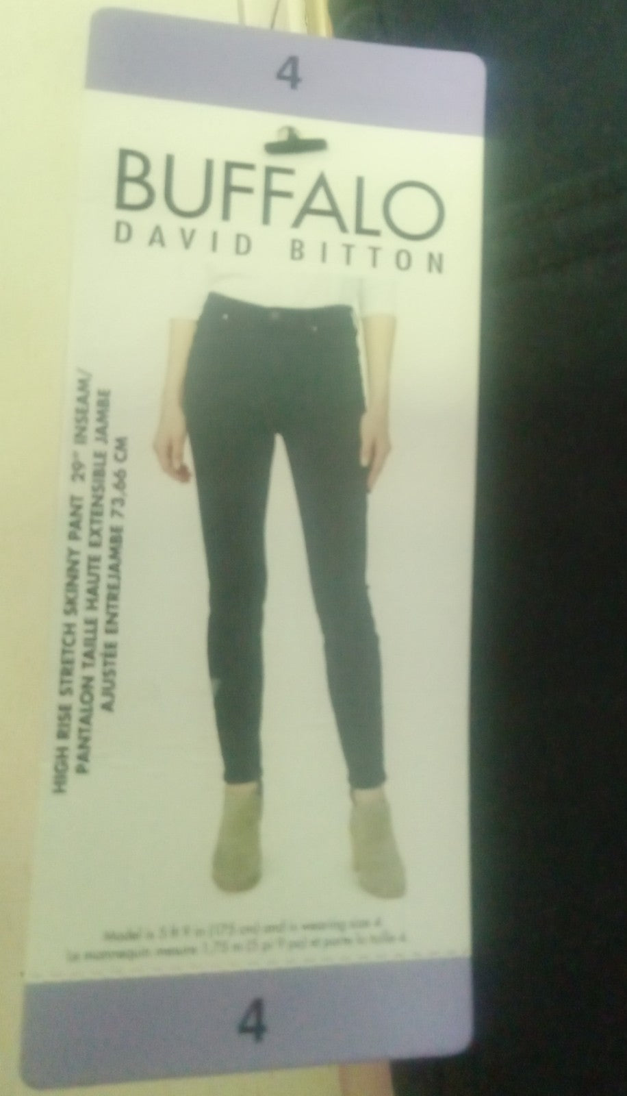 Buffalo David Bitton Navy Skinny Pant Size 4 NWT High Rise Stretch Casual