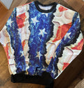 Red White & Blue Graphic Pullover – American Flag Sweatshirt