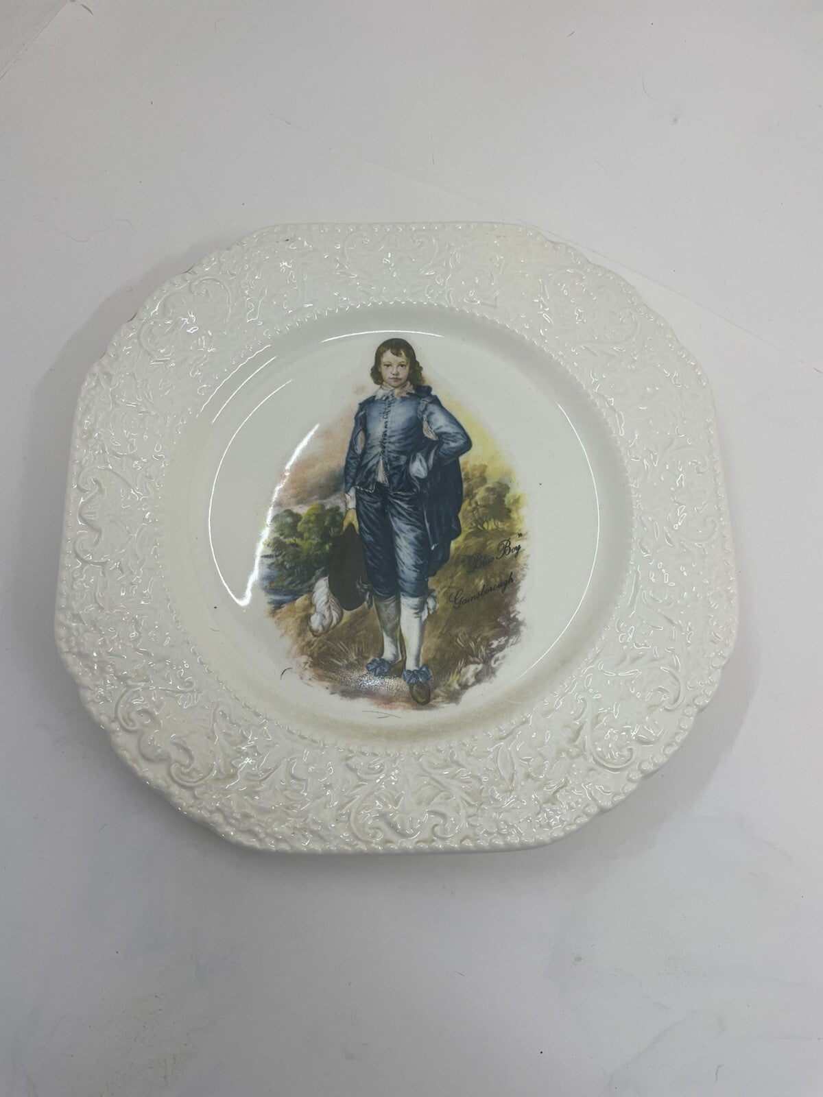 Burleigh Staffordshire Blue Boy Side Plate England Vintage China Ceramic