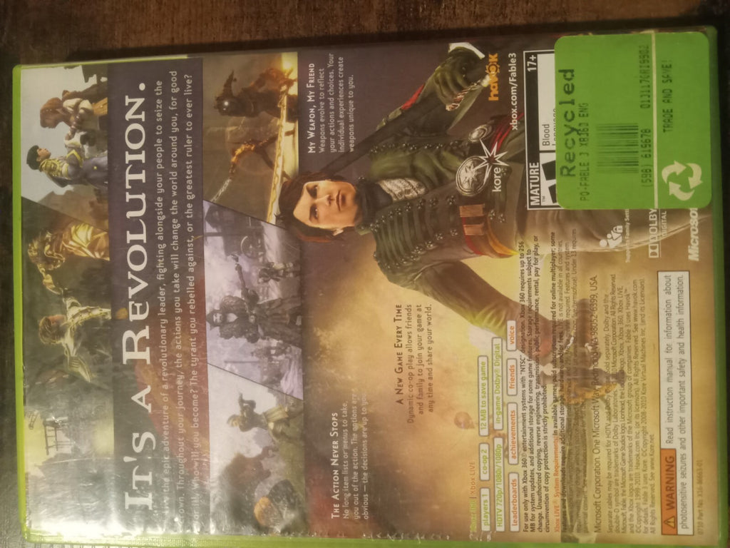 Fable III (Xbox 360, 2010) – RPG Adventure – Tested & Working