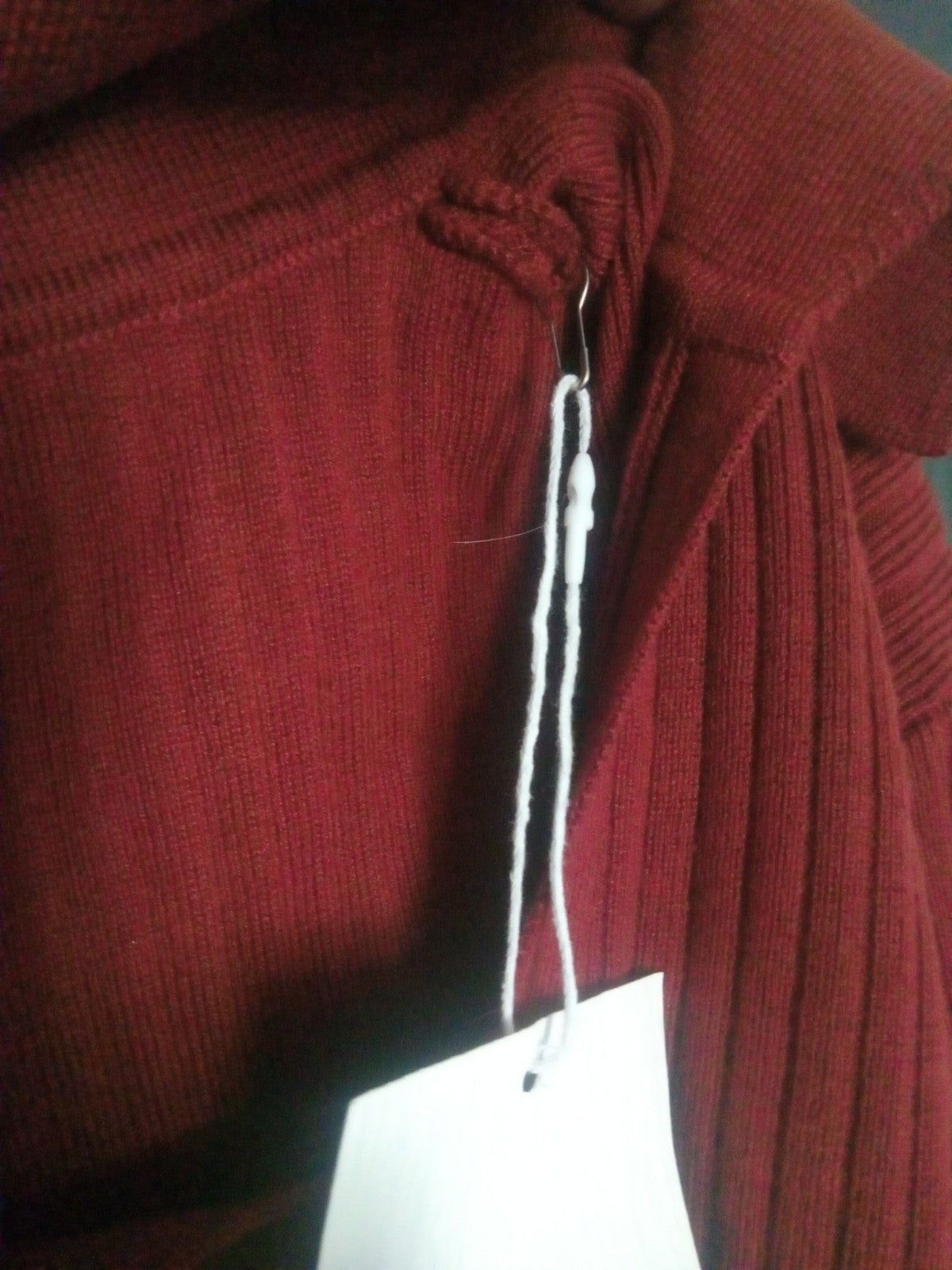 Maiora Red Ribbed Collared Long Sleeve Shirt NWT Woman's Casual Dress Top S/M