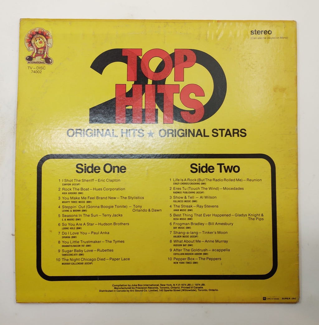 20 Top Hits (1974) Vinyl LP – Original Stars & Hits Pop Rock Oldies
