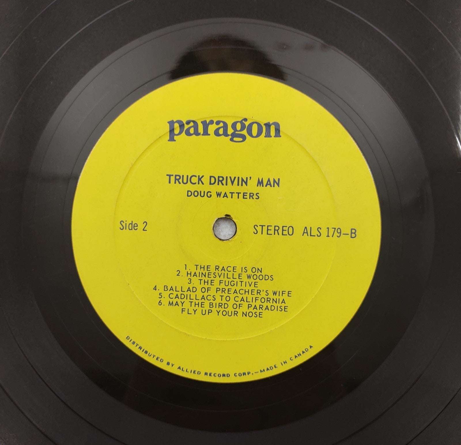 Doug Watters – Truck Drivin’ Man LP Paragon ALS-179-B Canada