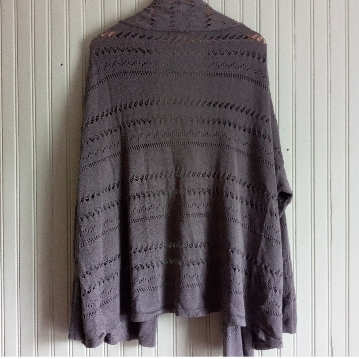 Roxy Women’s Grey Lightweight Cardigan Cutout Detail Size Small Beachwear Layer