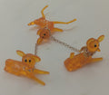1970s Orange Lucite Deer Figurine Polka Dot Chain Retro Kitsch Damaged