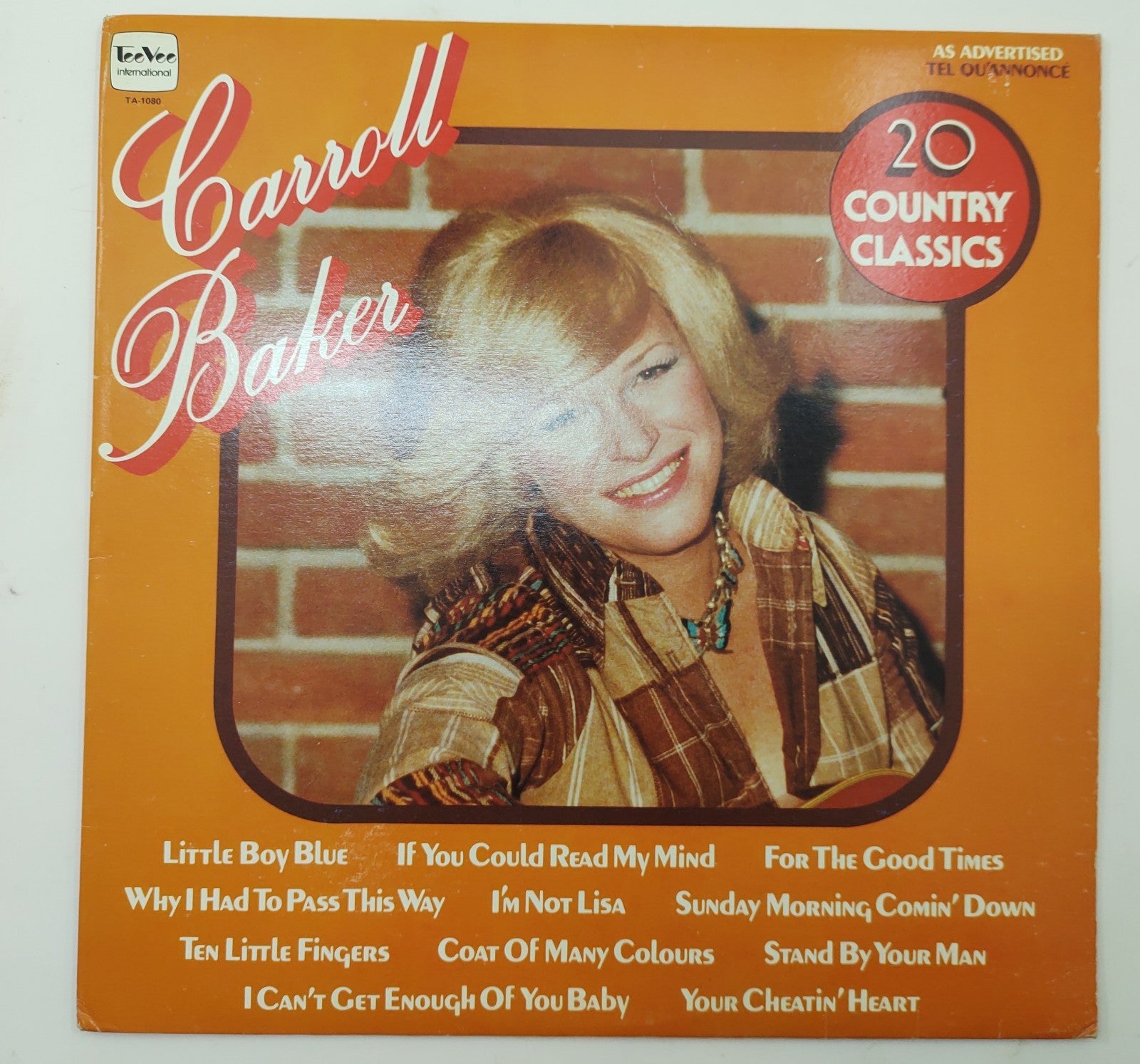 Carroll Baker – 20 Country Classics Vinyl LP Canadian Legend Country
