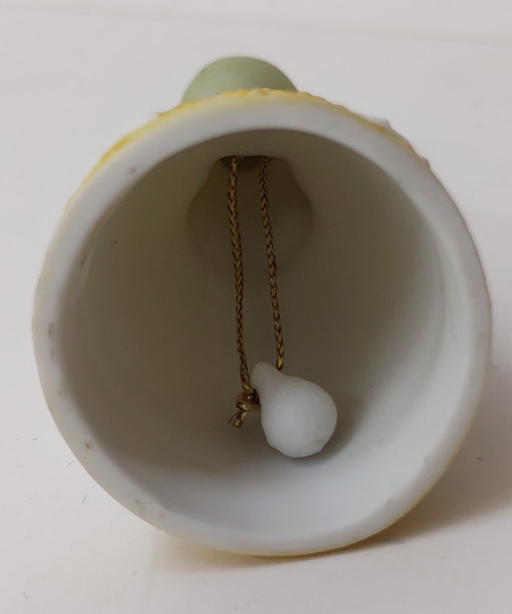 Avon 1986 Porcelain Bell: Country Girl with Bonnet & Flowers