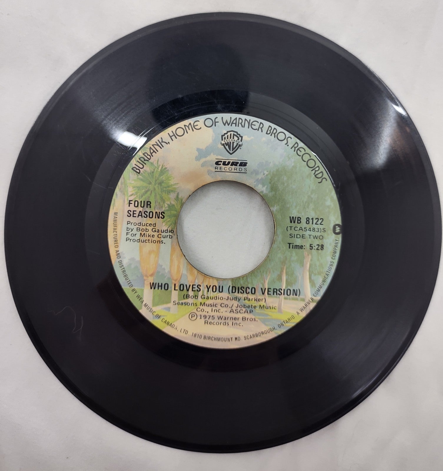 The Four Seasons "Who Loves You" 1975 Warner Bros. Vinyl Record Single Wb 8122