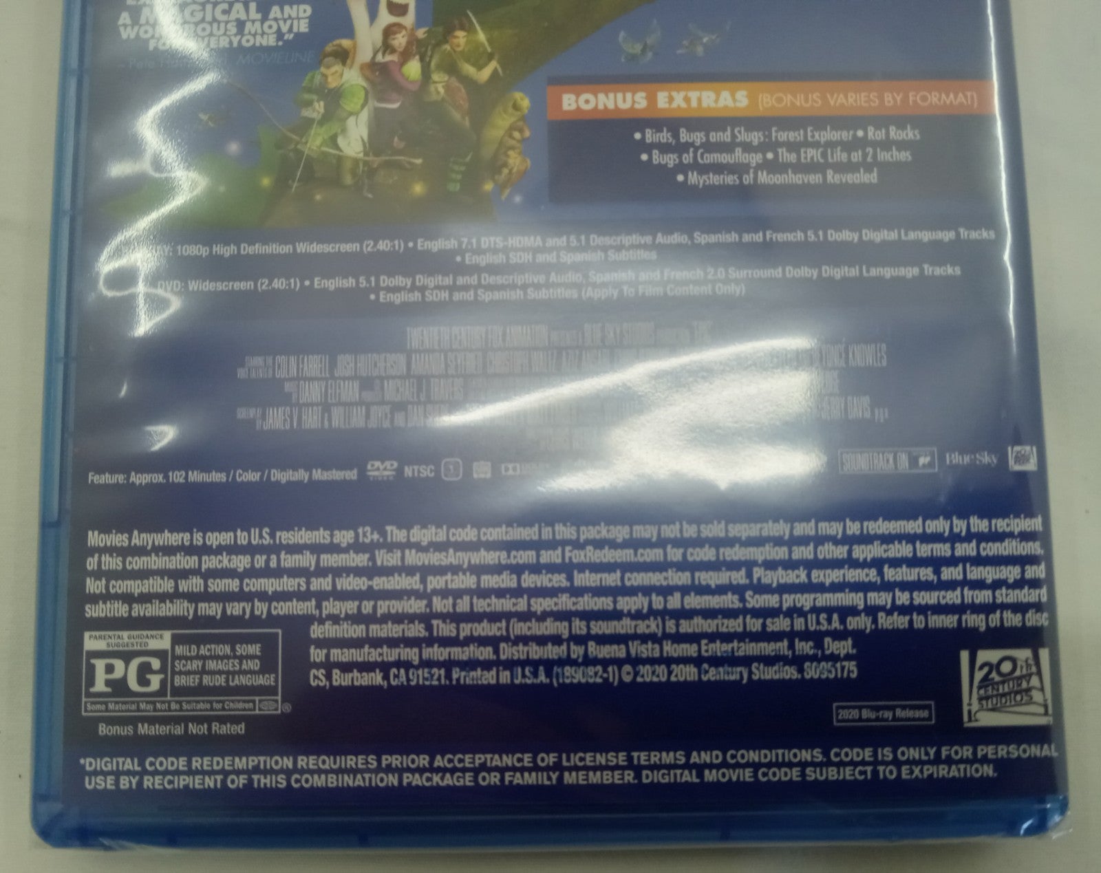 Epic 2013 Blu-ray DVD Digital Copy Animated Family Movie NEW