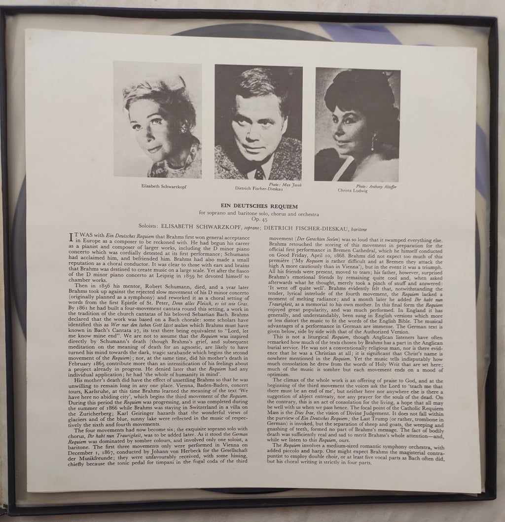 Brahms – Ein Deutsches Requiem LP Klemperer HMV ASD-2789 UK