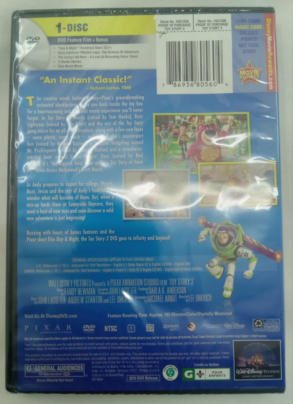 Toy Story 3 (DVD, 2010) Disney Pixar Movie Brand New Factory Sealed