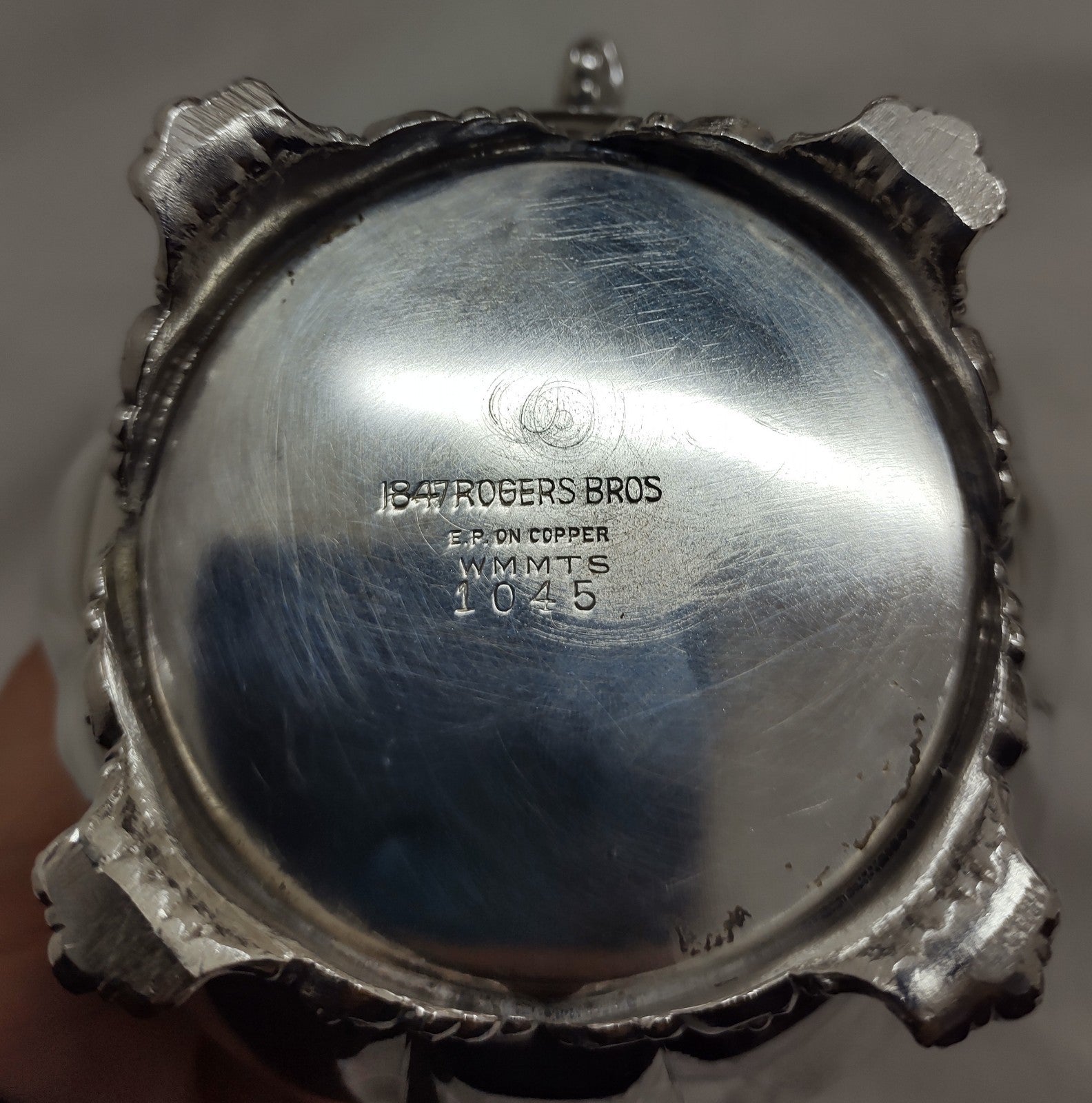 1847 Rogers Bros EP on Copper Victorian Silverplate Tea & Coffee Set Ornate