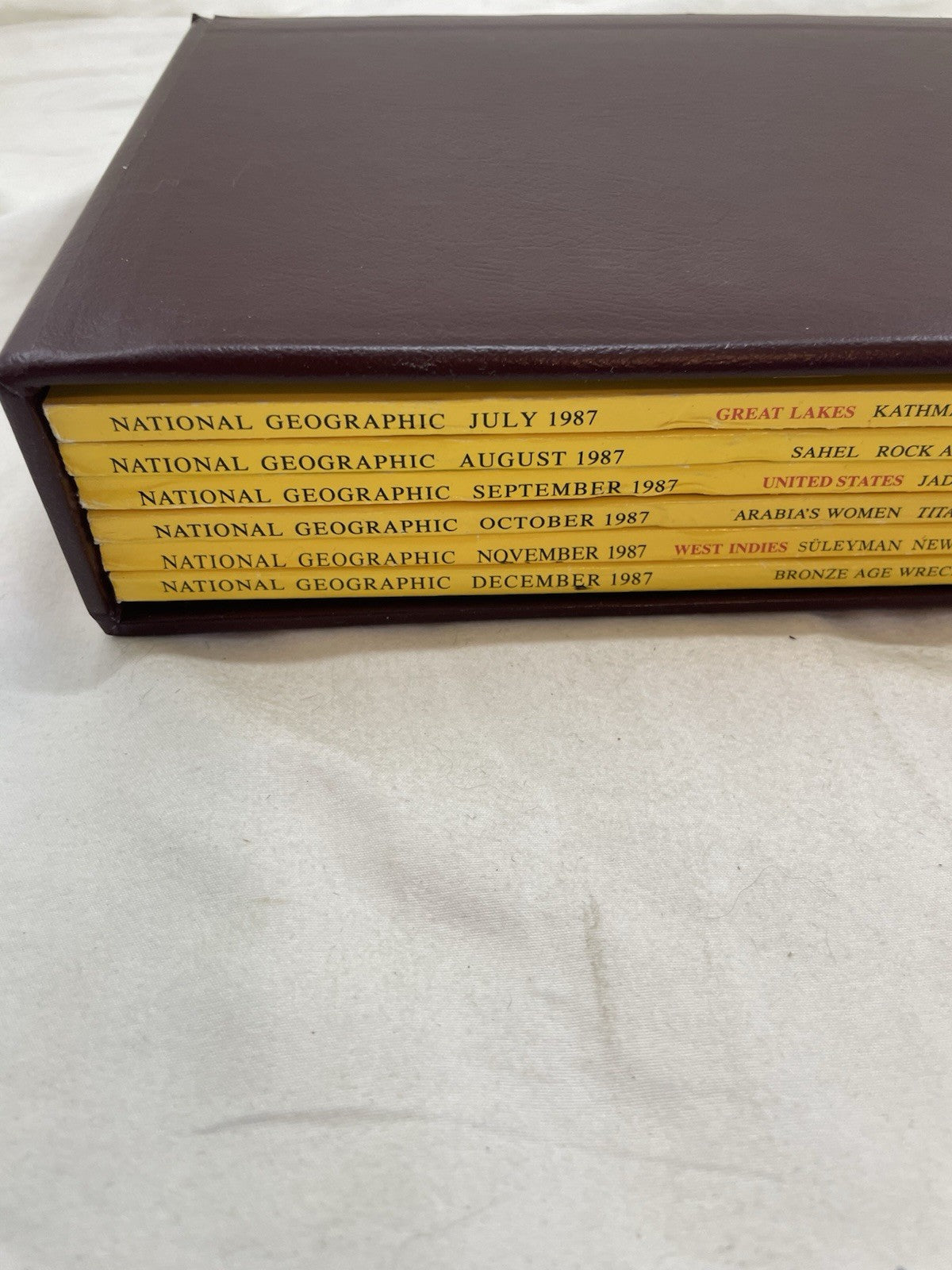 Nat Geo Mags Jul–Dec 1987 Vtg Slipcvr Set Wildlife World Decor Nature