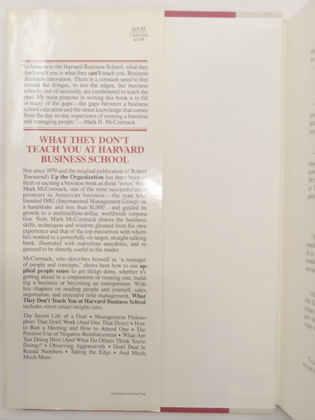 What They Don’t Teach You at Harvard – VG+ Business Strategy Hardcover