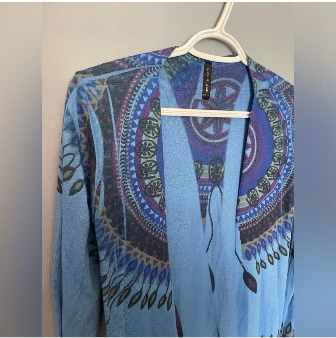 Casa Lee Multicolor Blue Long Sleeve Color Blue Long sleeve Cardigan Size Small