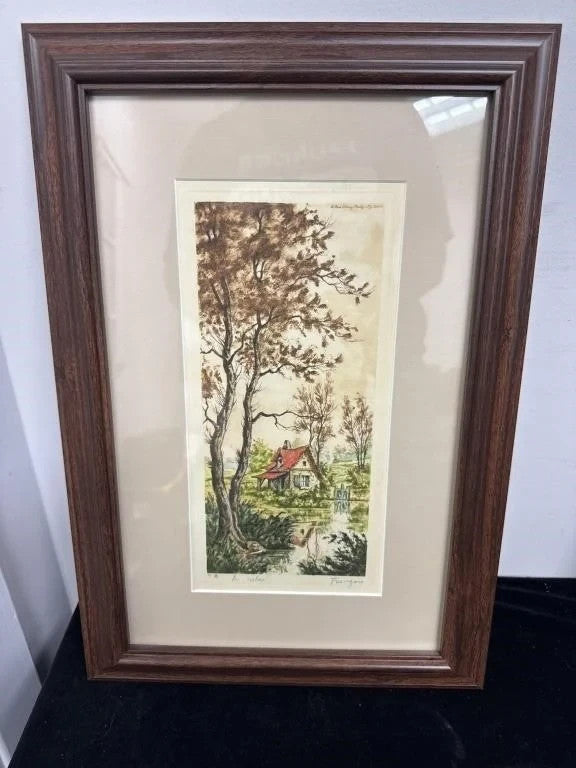 Cottage in the Woods Signed Etching Paris Etching Society “Le Relai”