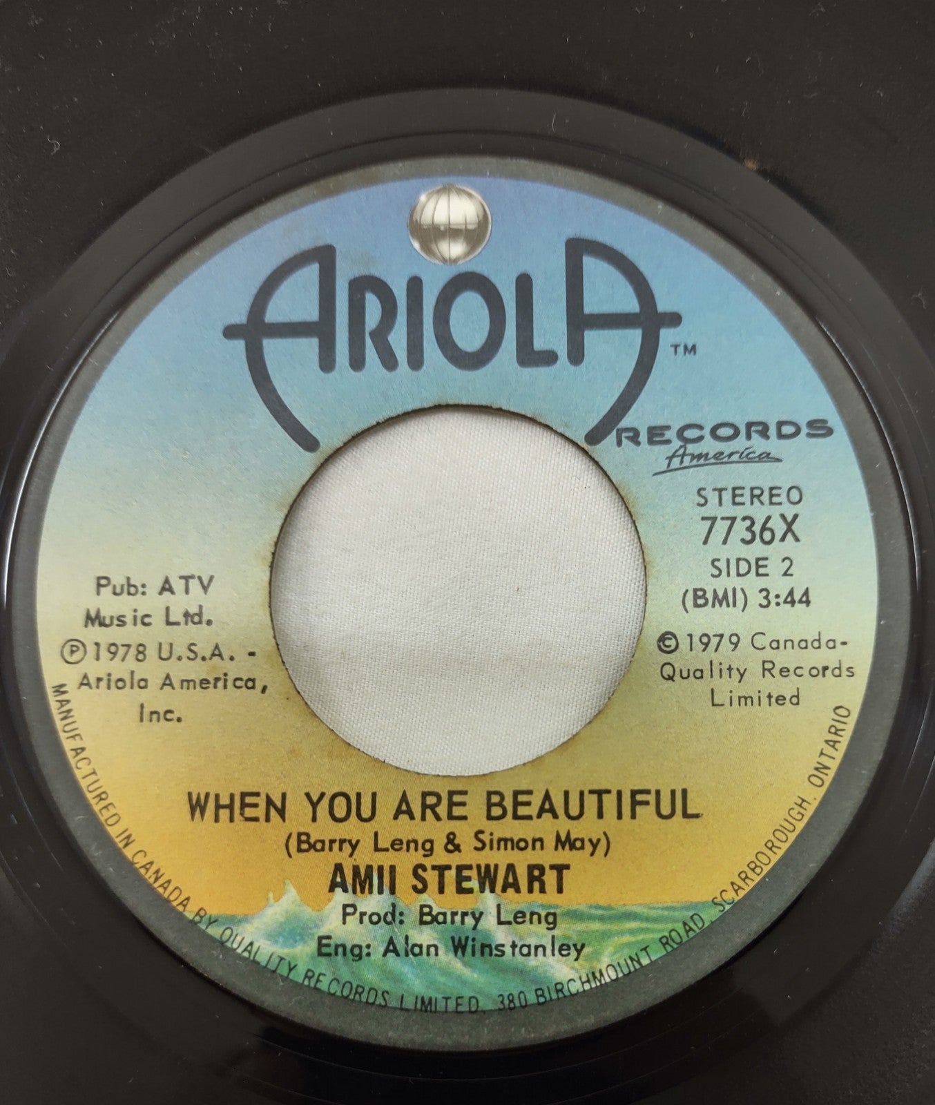 Amii Stewart – Knock On Wood 7” Ariola 7736X Canada 1979