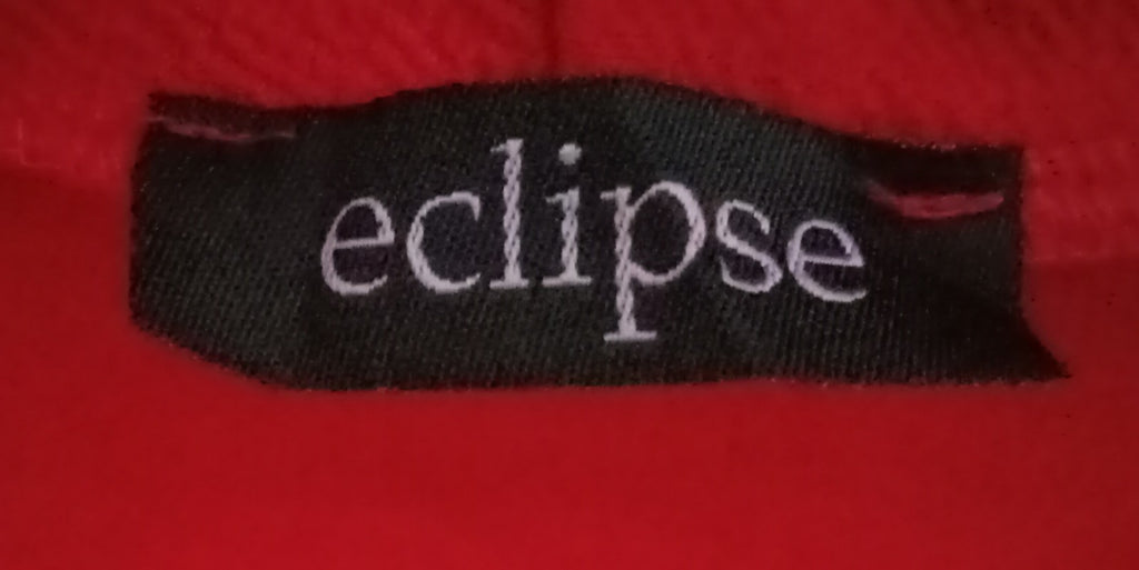 Eclipse Red Cuffed Sweater – Women's Size Medium, Open Front Knit Top